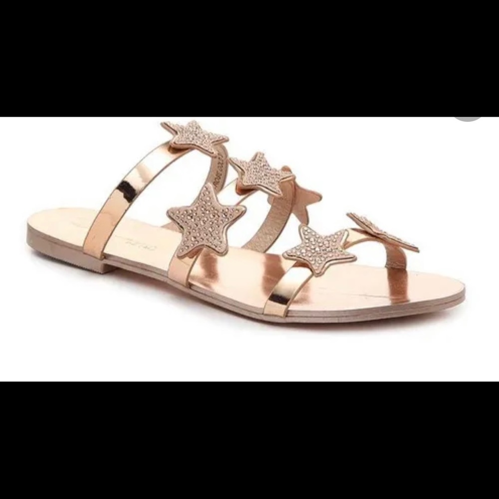 Brand New NWT Vintage Havana Bora Stars Slide Sandals In Rose Gold